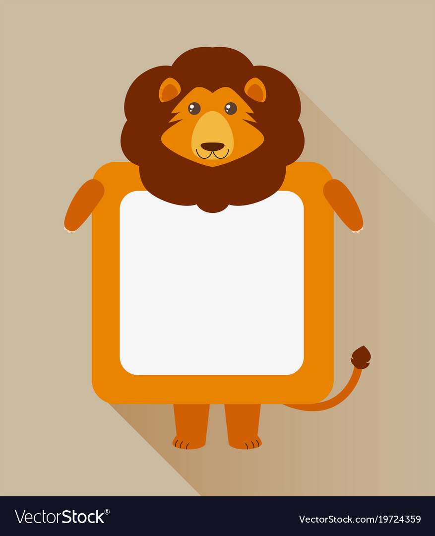 Frame design with lion character Royalty Free Vector Image