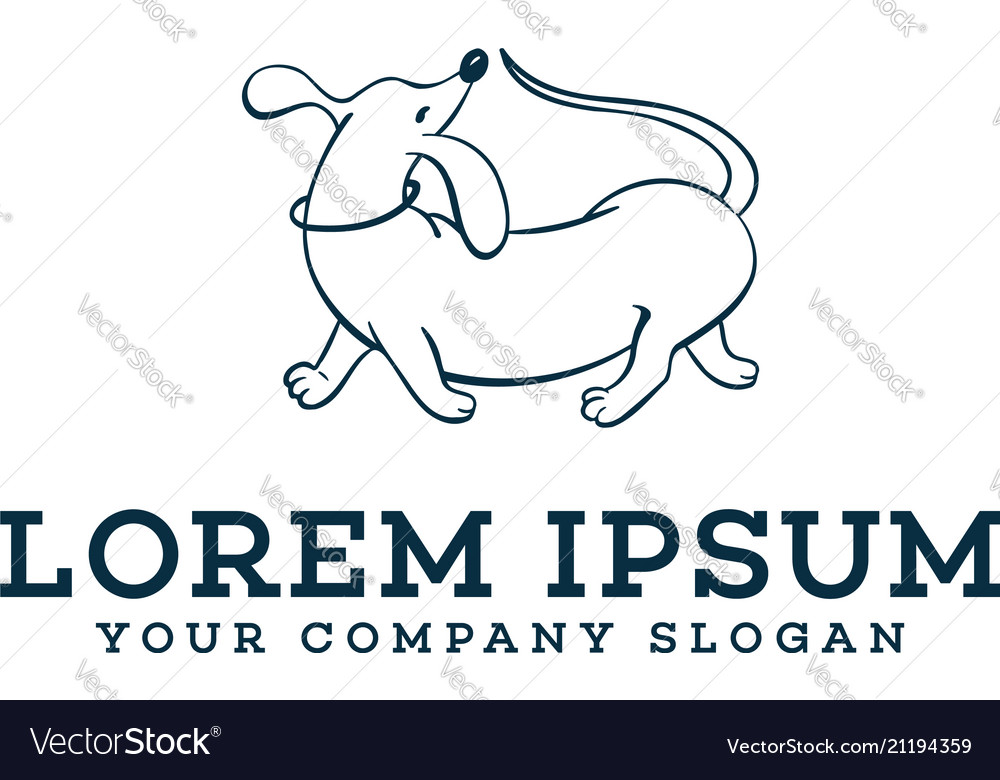 Happy dog logo pet design concept