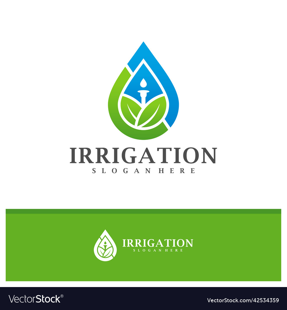 Irrigation logo design creative Royalty Free Vector Image