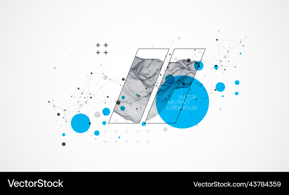 Modern science or technology elements in square Vector Image
