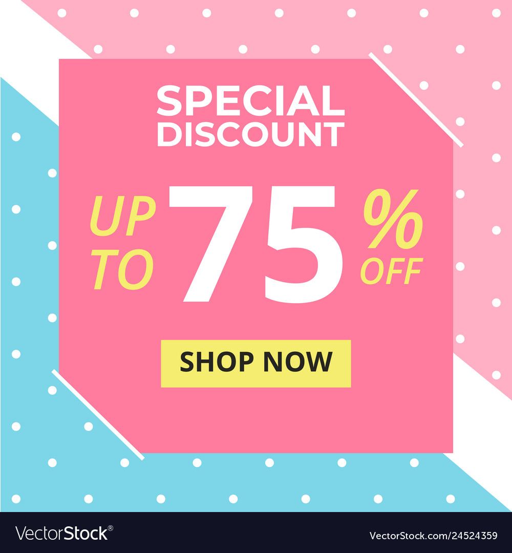Sale Banner In Square Frame With Special Discount Vector Image