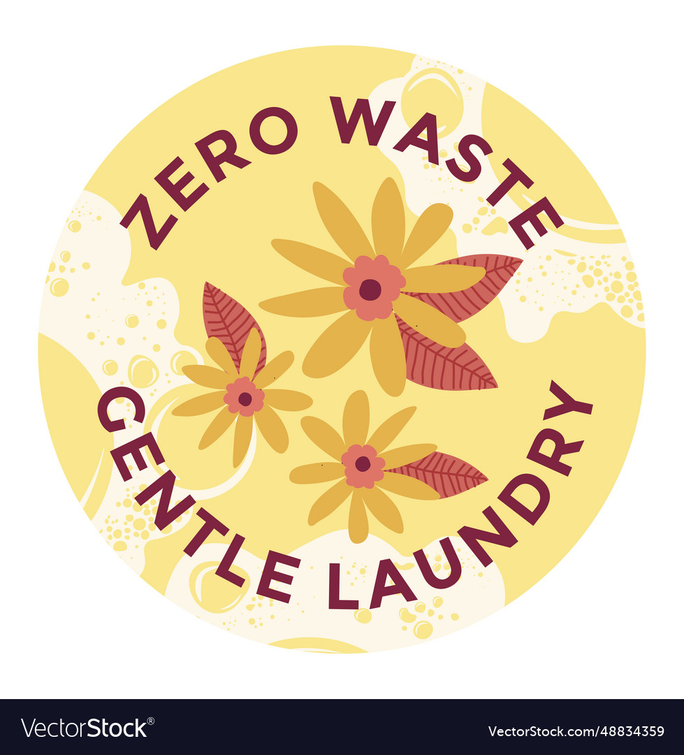 Zero waste gentle laundry and washing label Vector Image