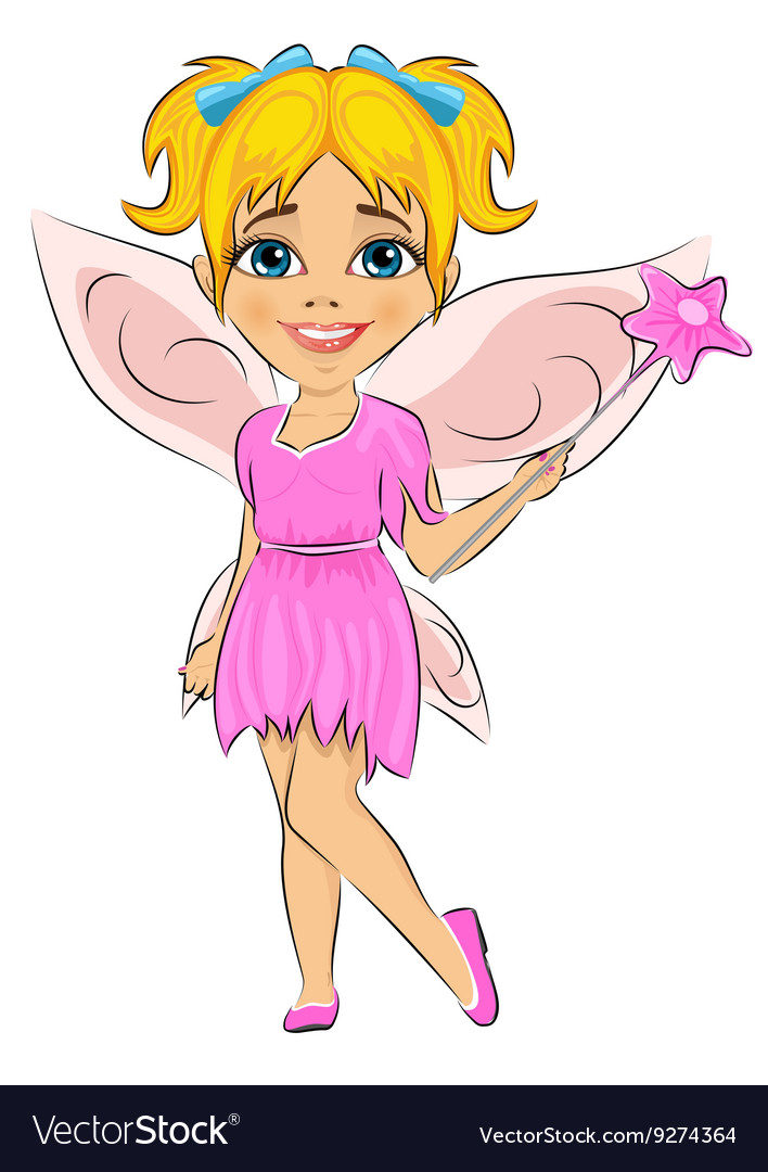 Beautiful cute girl dressed in fairy cosume Vector Image