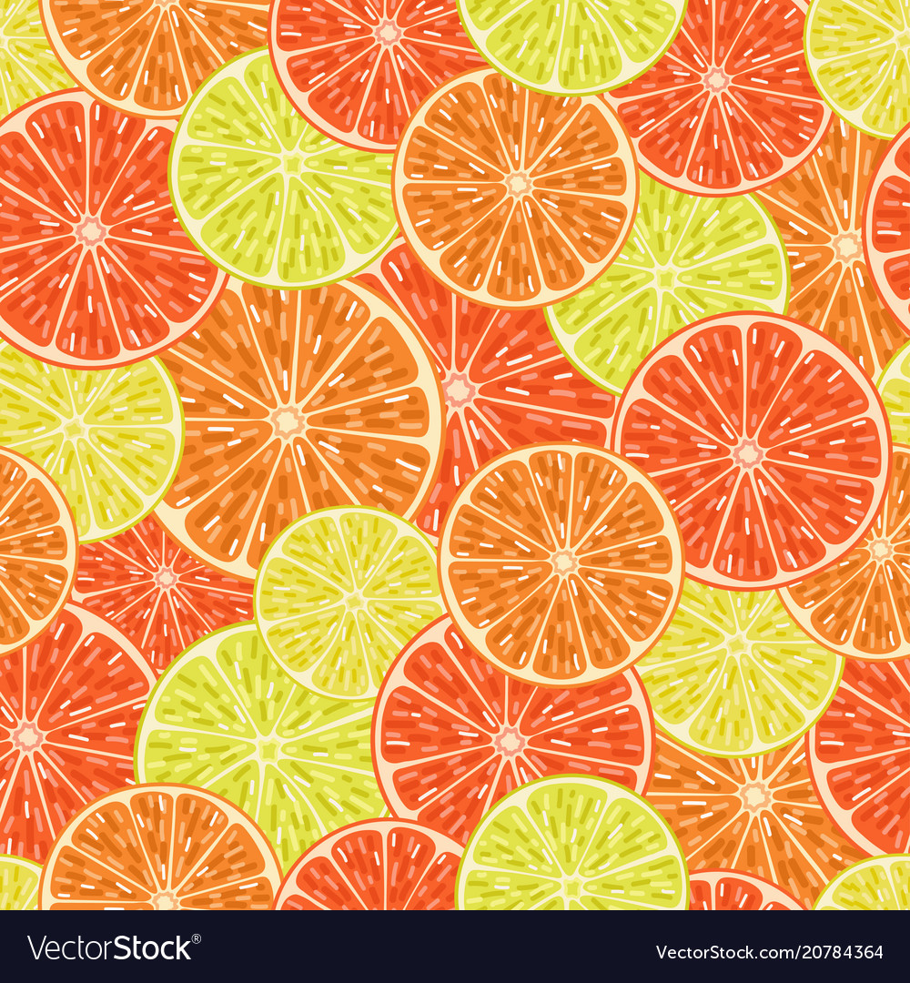 Citrus slices seamless pattern