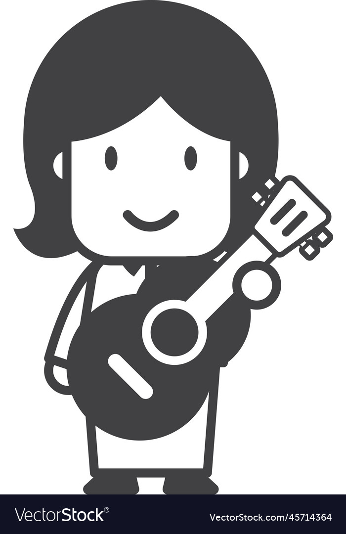 Classical guitar player in minimal style Vector Image