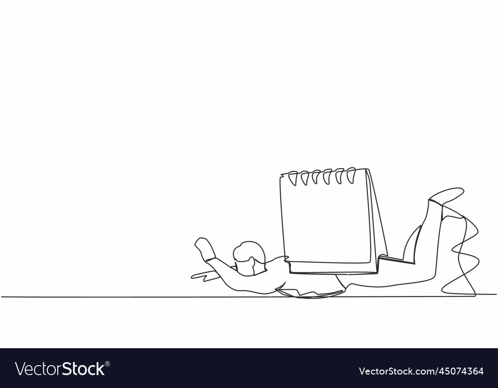 Continuous one line drawing depressed businessman