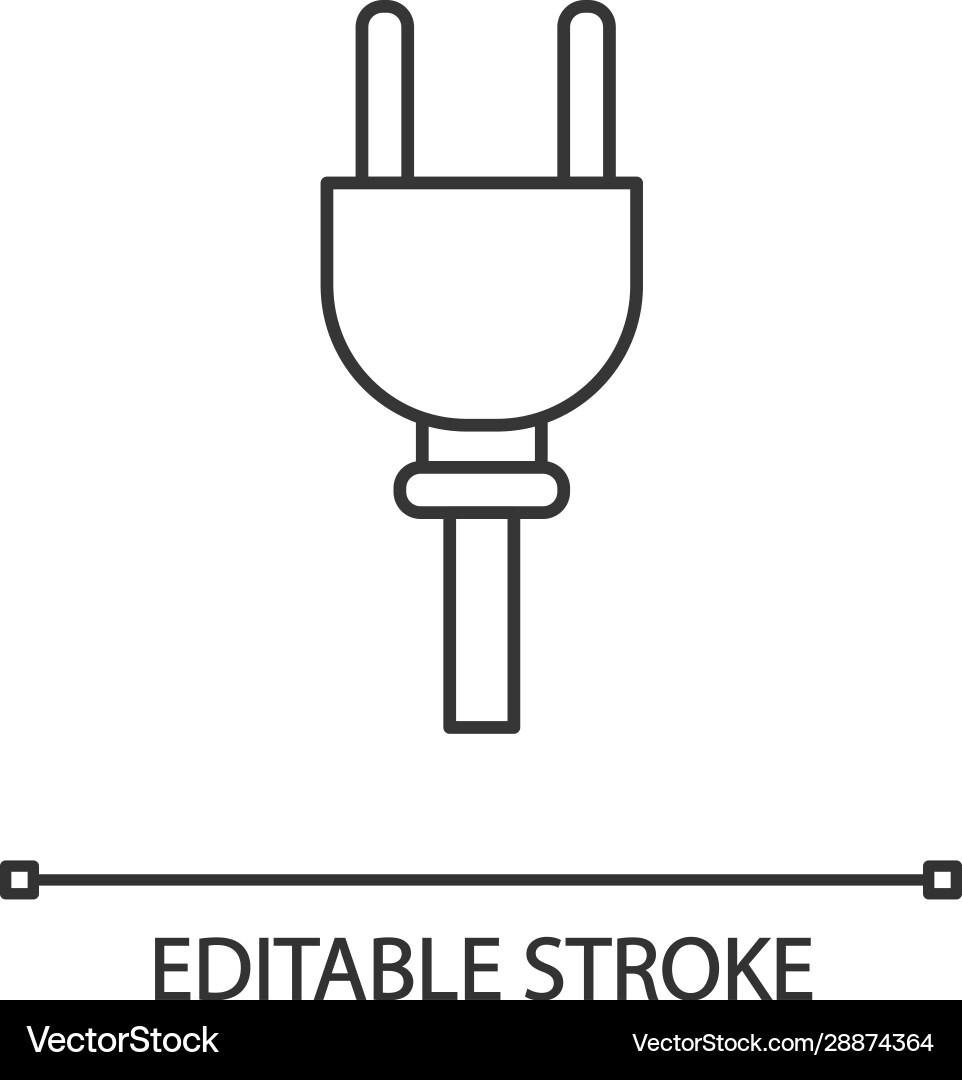 Electric plug linear icon Royalty Free Vector Image