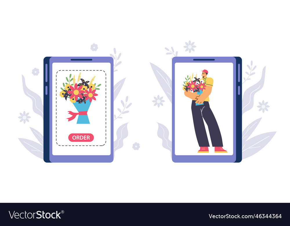 Flowers online order by phone abstract flat