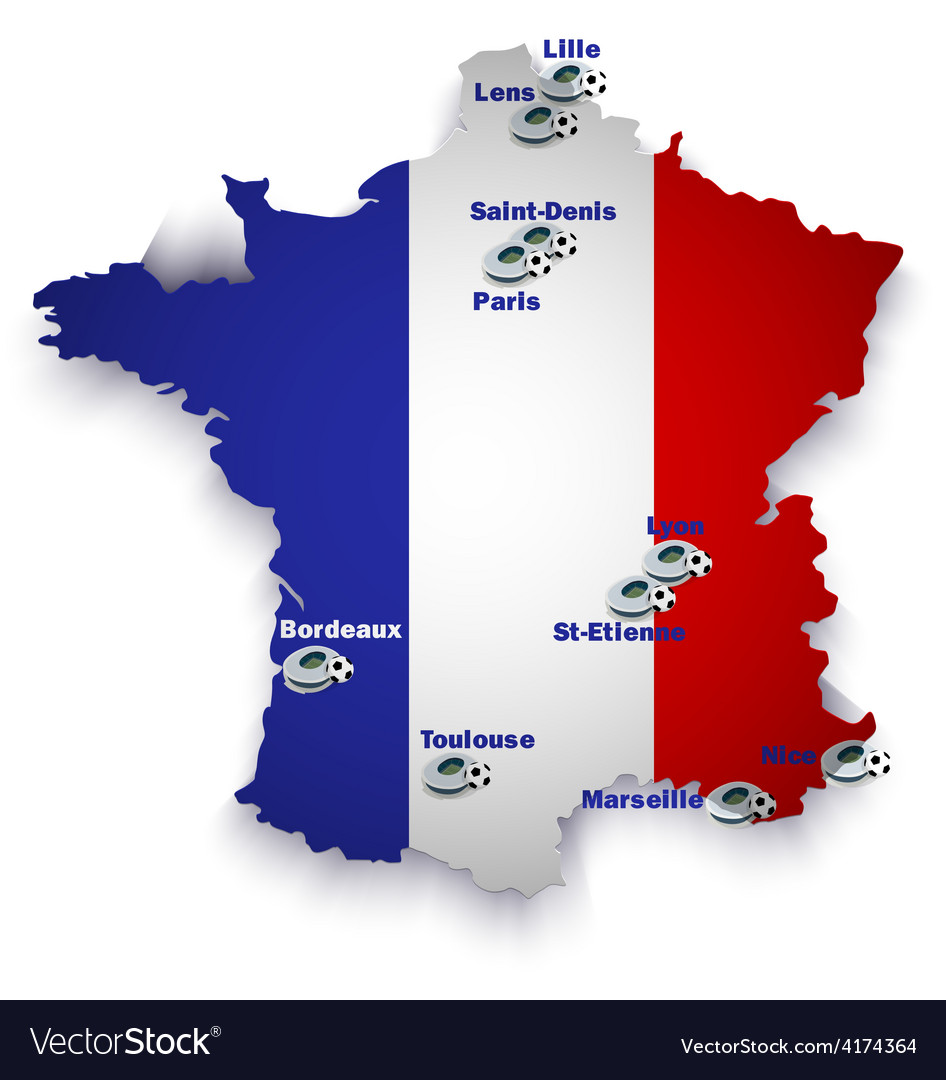 France soccer stadium map