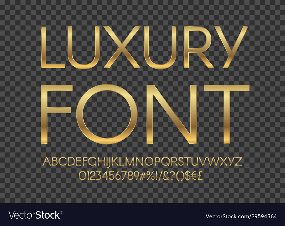 Gold Luxus Buchstaben goldene Schrift elegant Metall