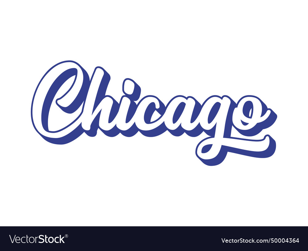 Handwritten word chicago name of state capital Vector Image