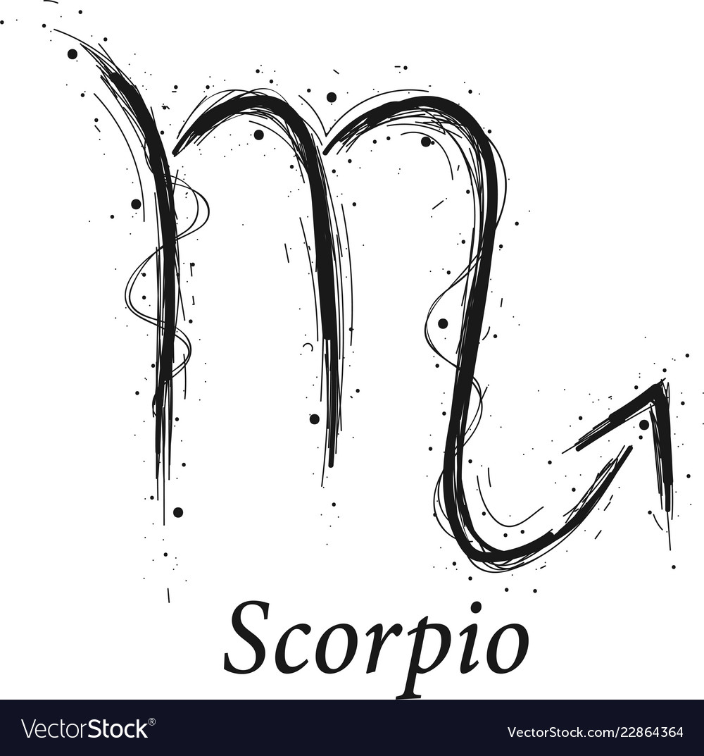 Scorpio astrology sign hand drawn horoscope Vector Image