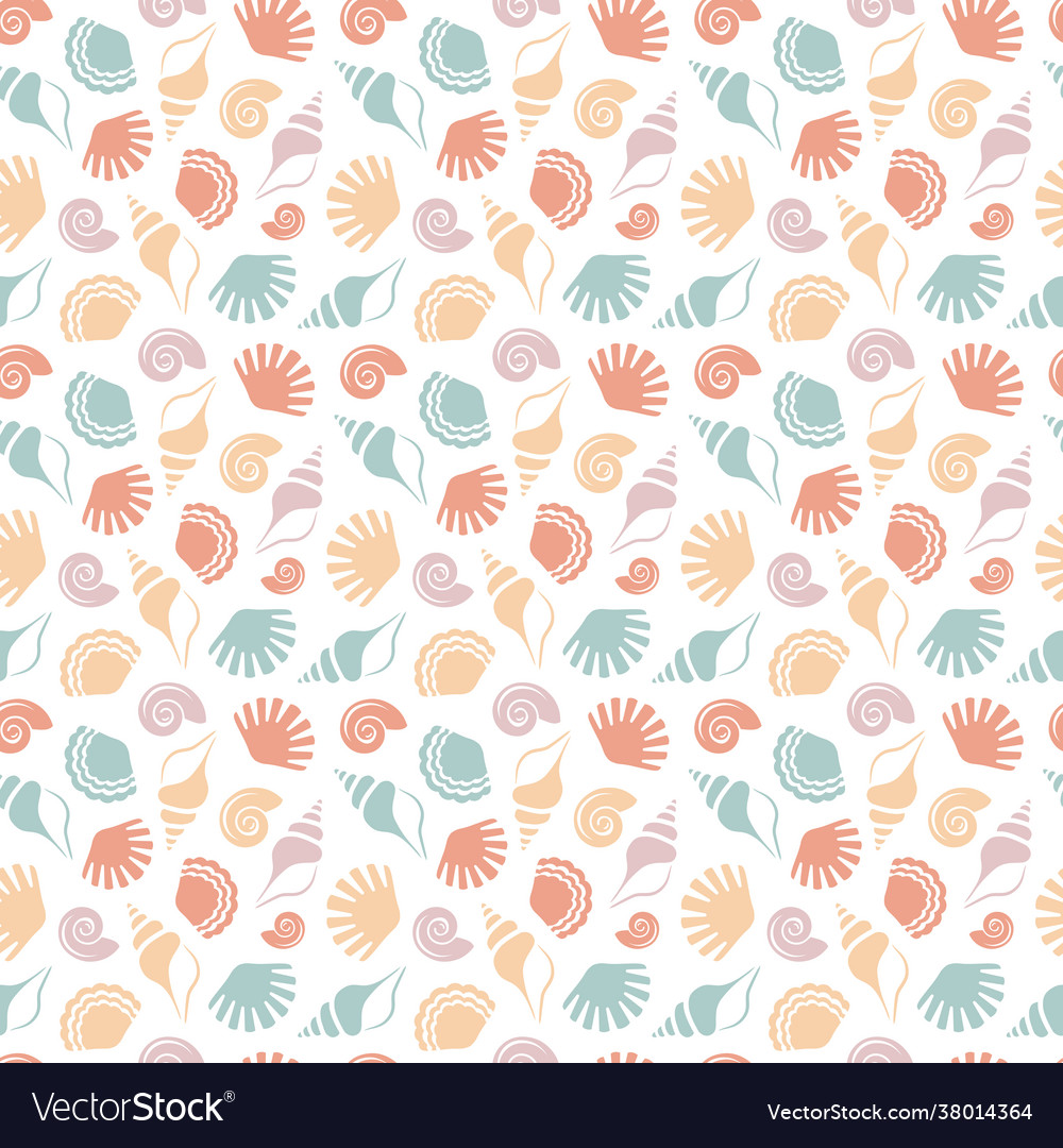 Seamless pattern with shells Royalty Free Vector Image