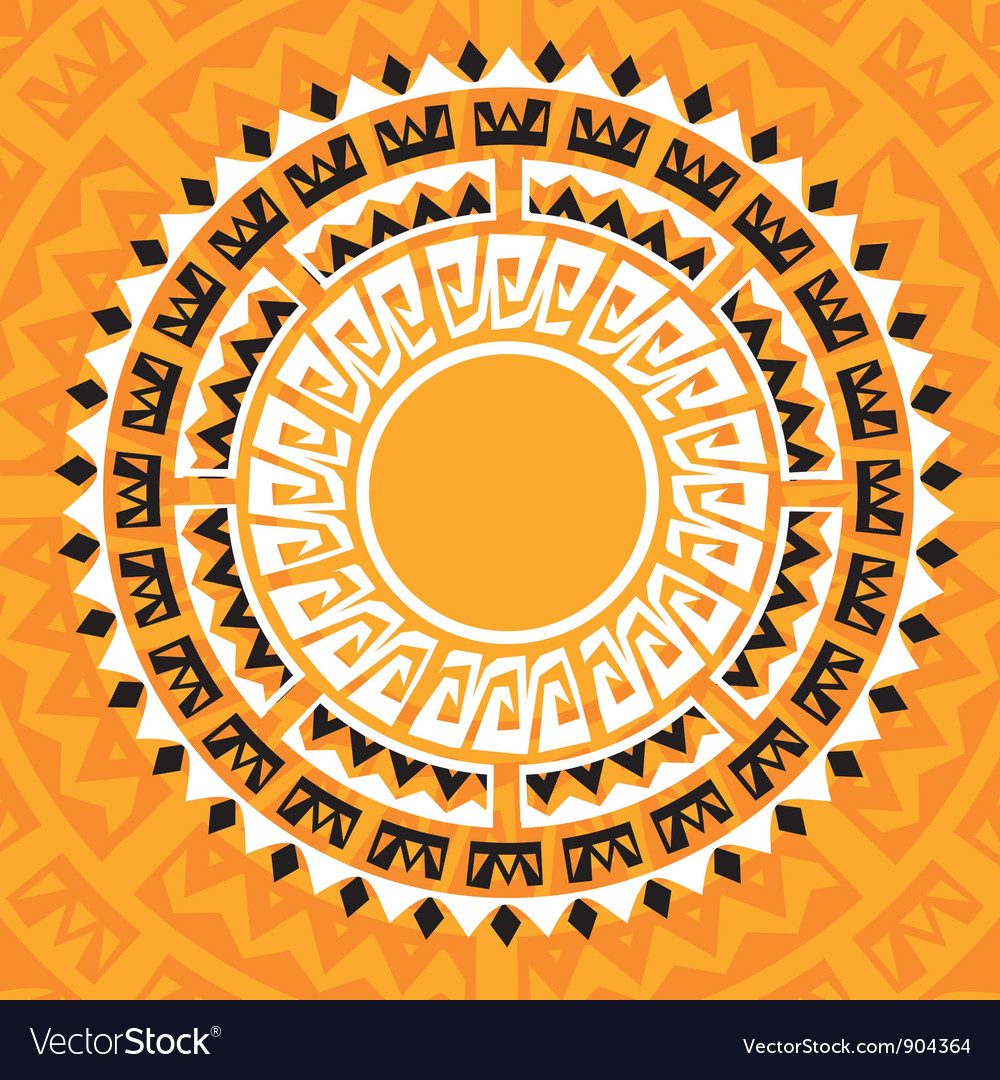 Sun madala in maya style Royalty Free Vector Image