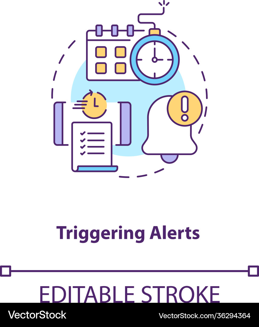 Triggering alerts concept icon Royalty Free Vector Image