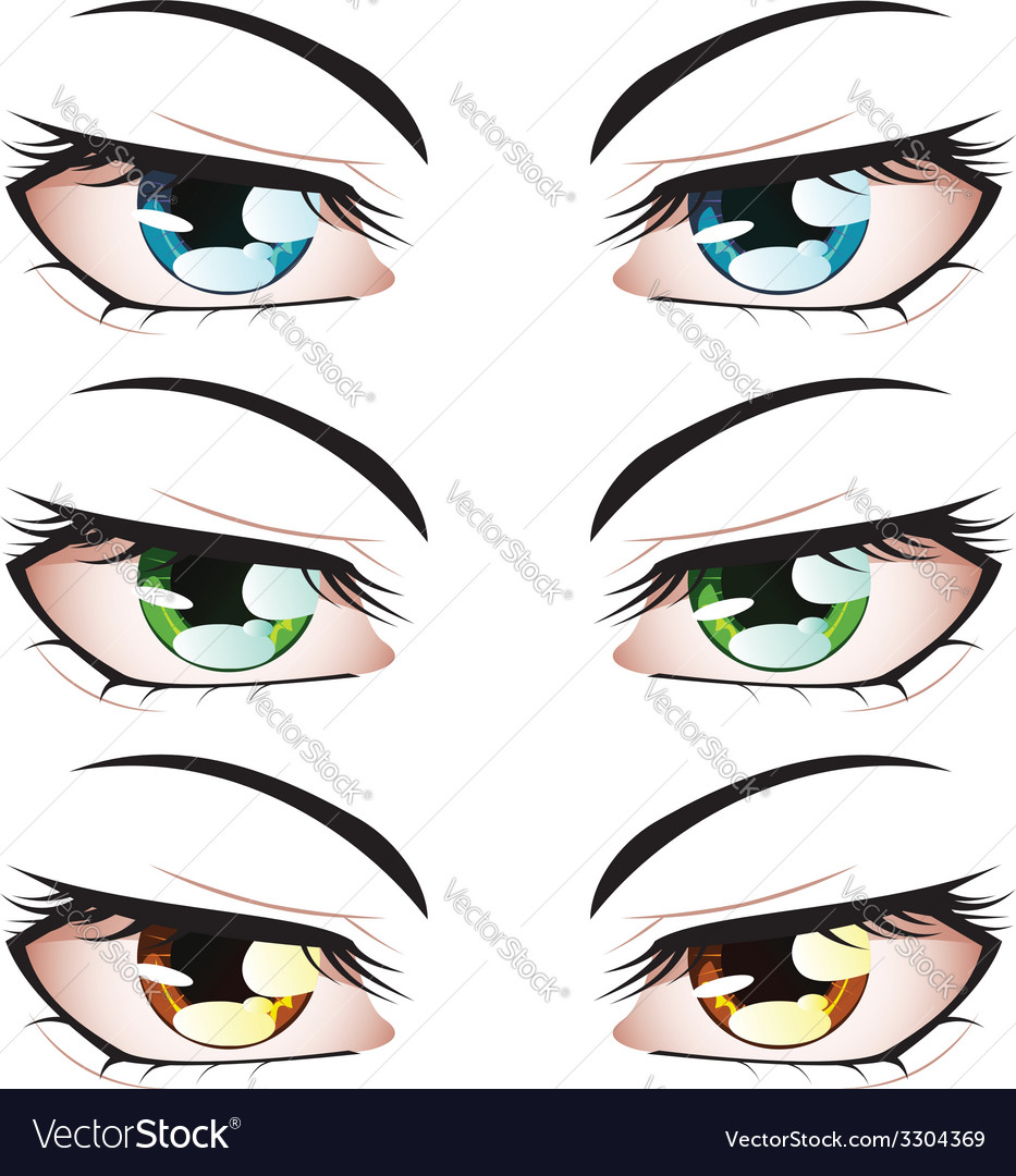 Anime male eyes2 Royalty Free Vector Image - VectorStock