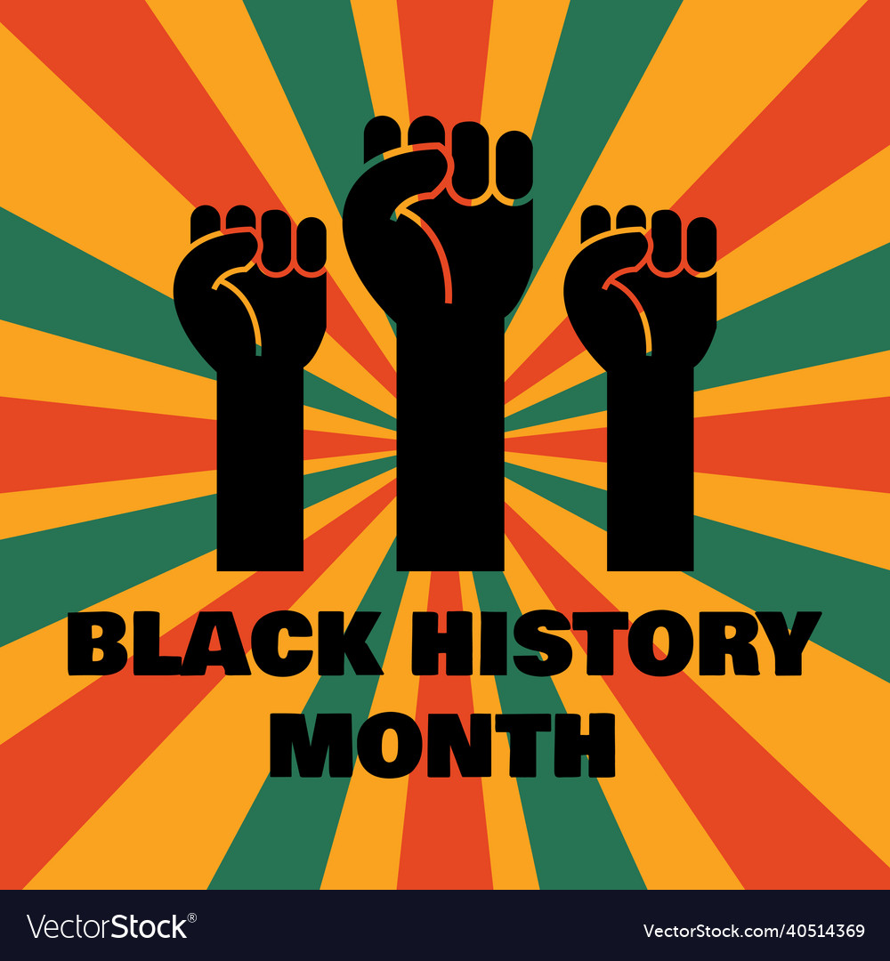 Black history month design with three hand