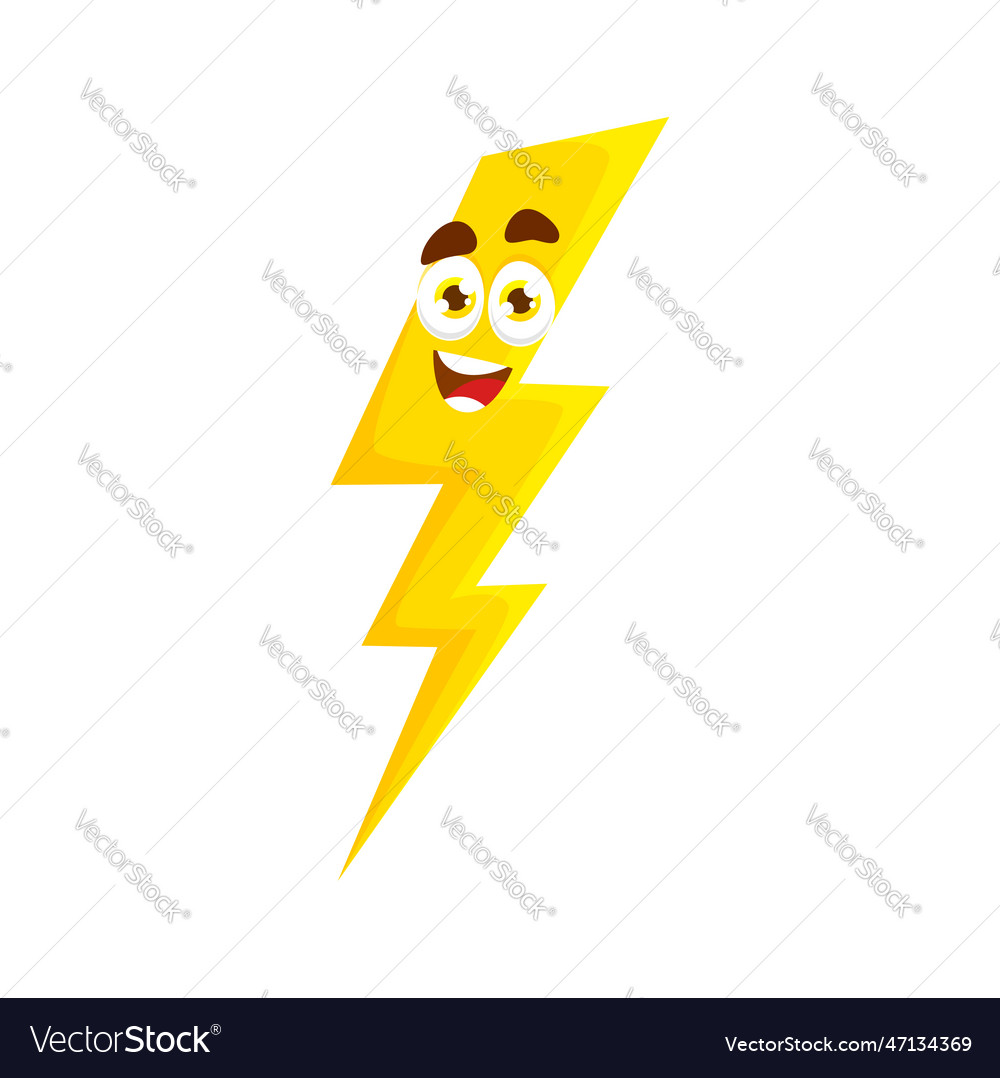 Cartoon lightning bolt character thunderstroke vector image Cartoon lightning bolt character thunderstroke