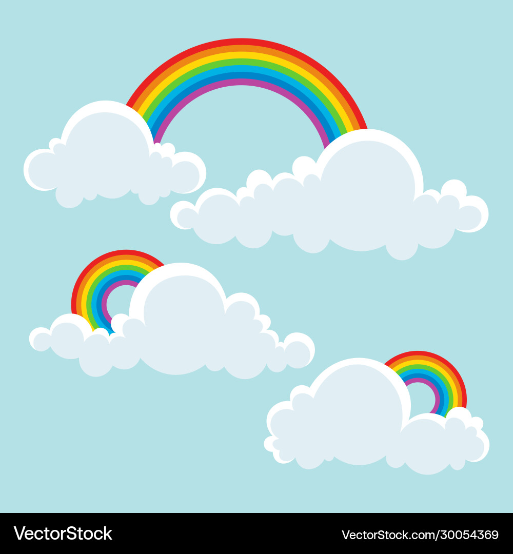 Clouds and rainbow Royalty Free Vector Image - VectorStock