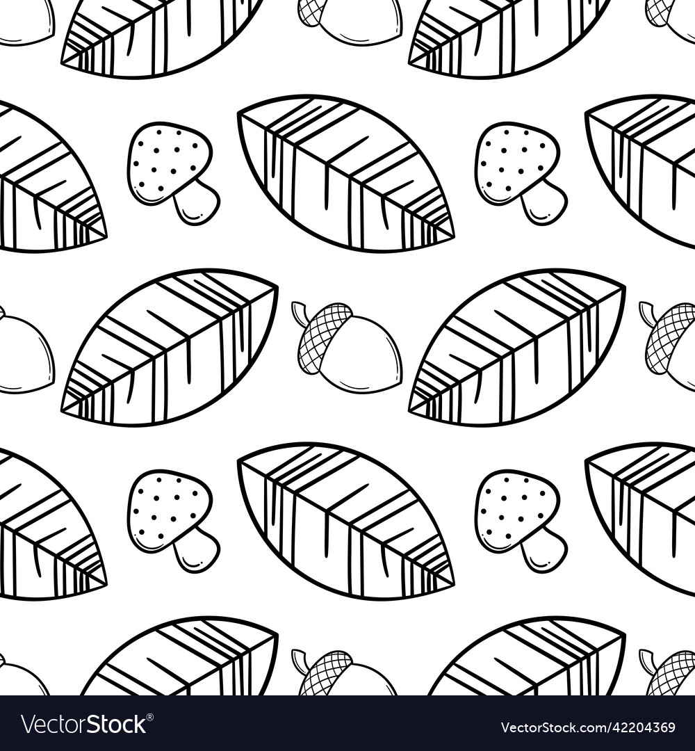 Hand drawn seamless pattern on autumn theme 5