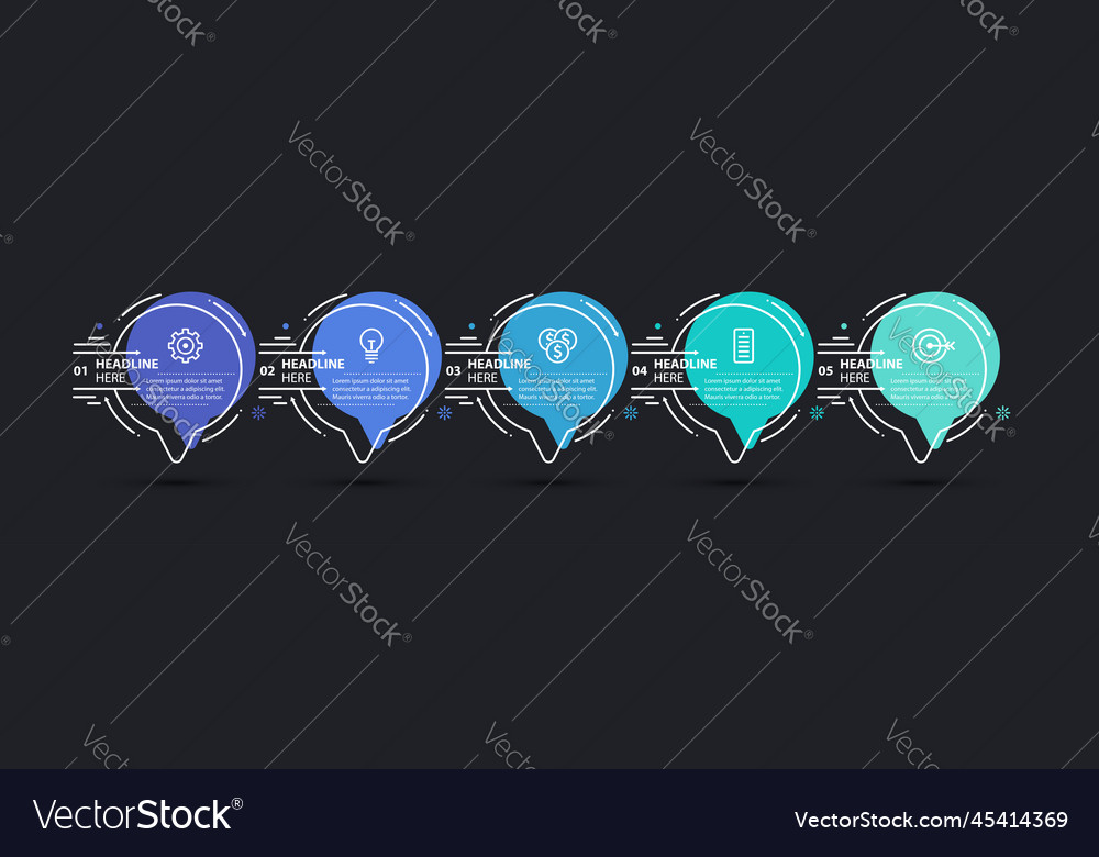 Timeline Infographic Template With 5 Steps Vector Image