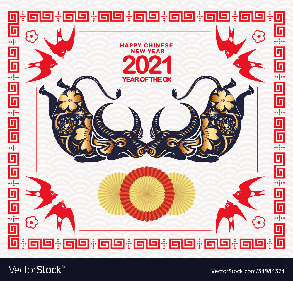 Chinese new year 2021 ox sign