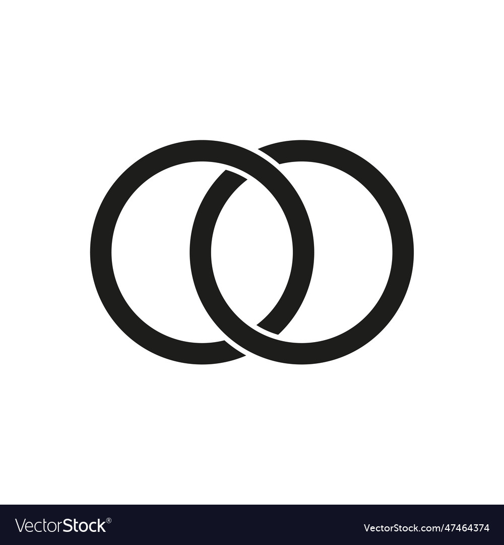 Interlocking circles rings contour circles Vector Image