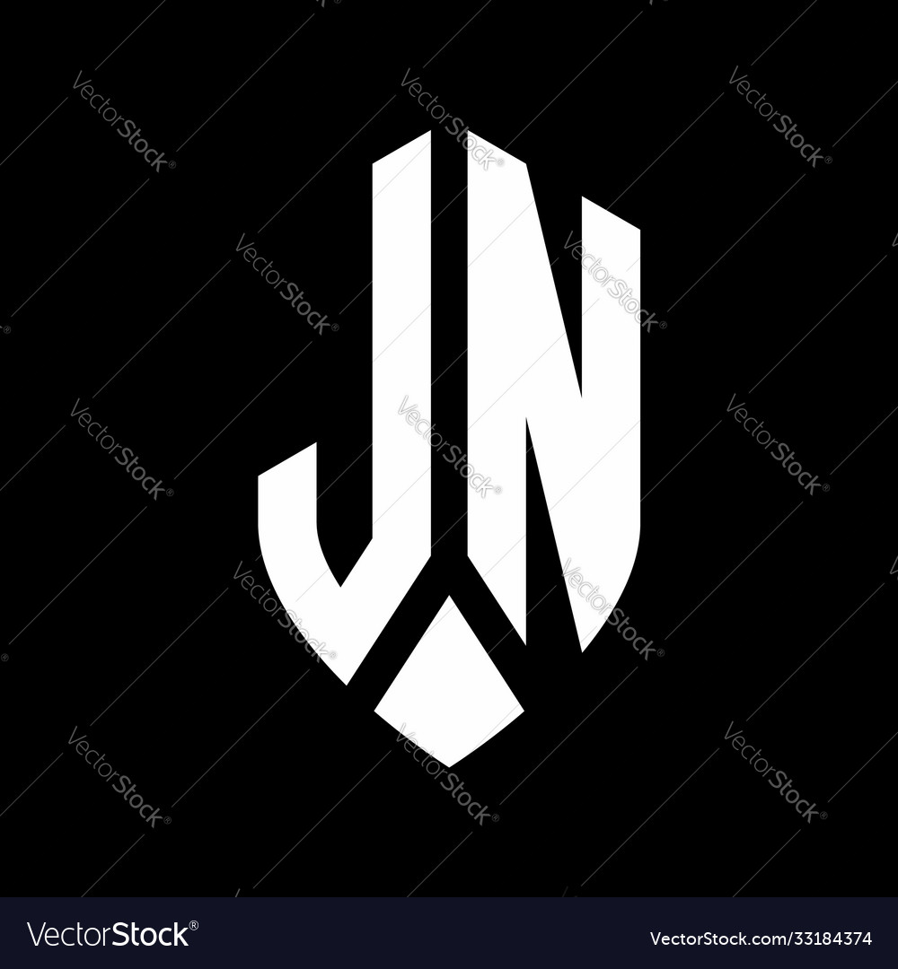 Ln logo monogram with emblem shield style design Vector Image