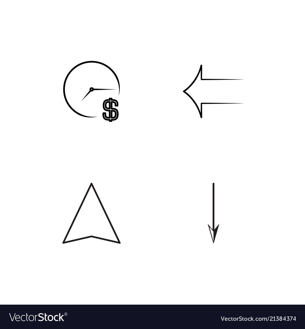 Time linear icons set simple outline