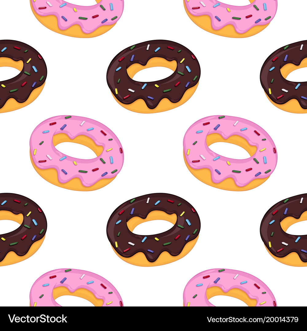 Donuts seamless pattern Royalty Free Vector Image