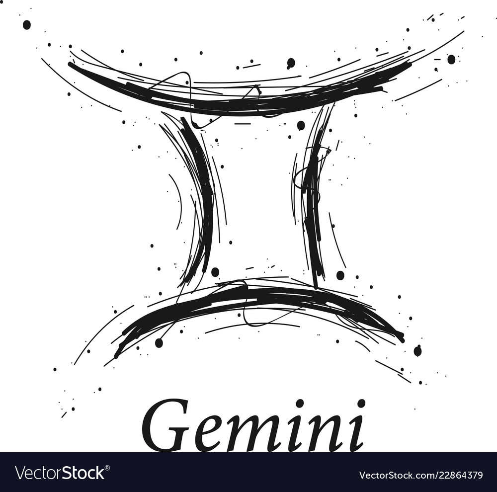  Gemini  astrology sign  hand drawn horoscope Vector Image