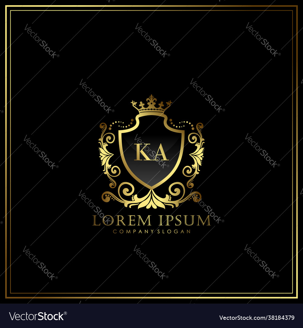 Ka initial letter luxury logo template in art