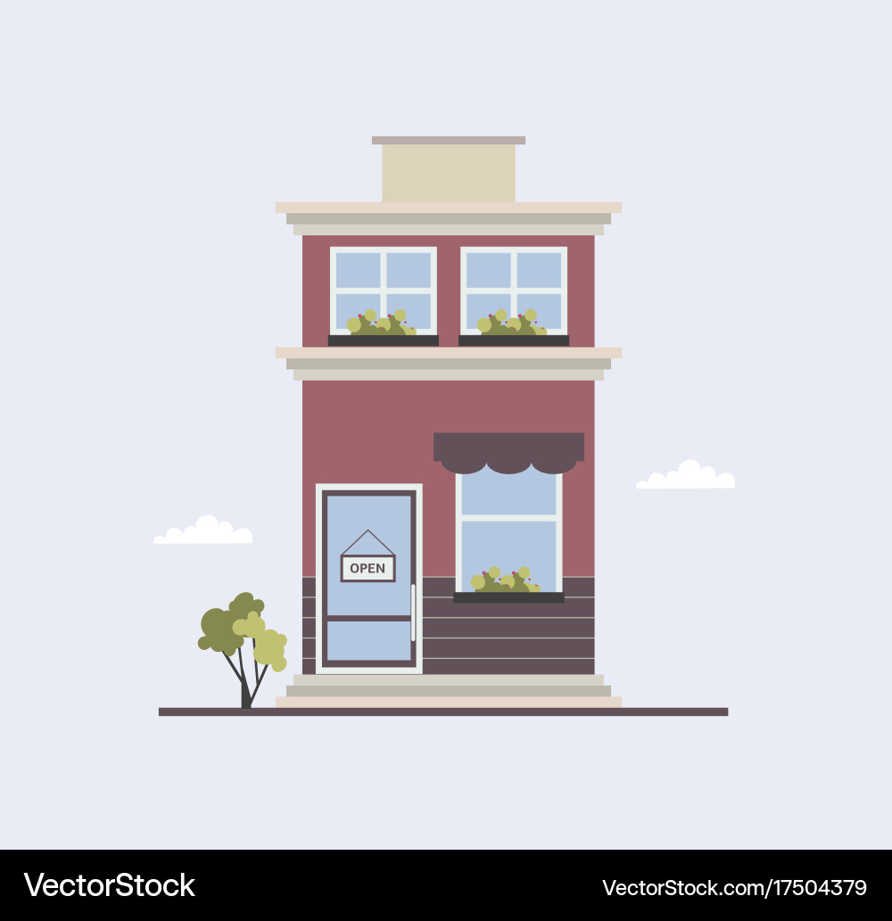 Modern city building with two floors large Vector Image