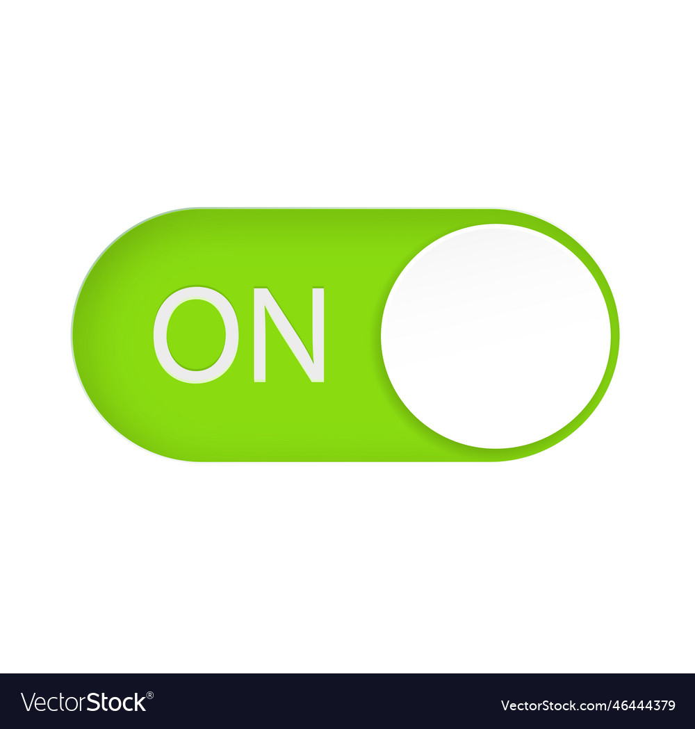 On Slider Buttons Red And Green Switch Interface Vector Image