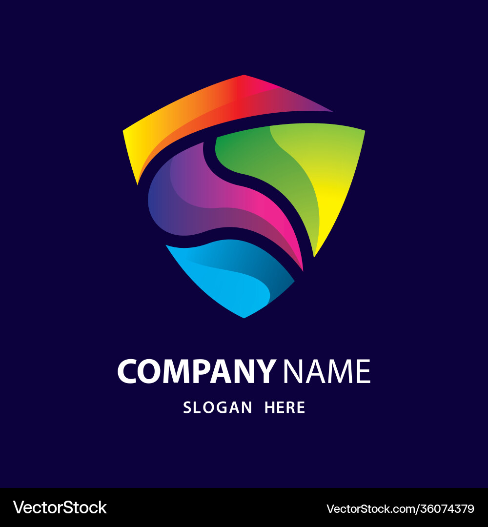 Shield gradient logo design Royalty Free Vector Image