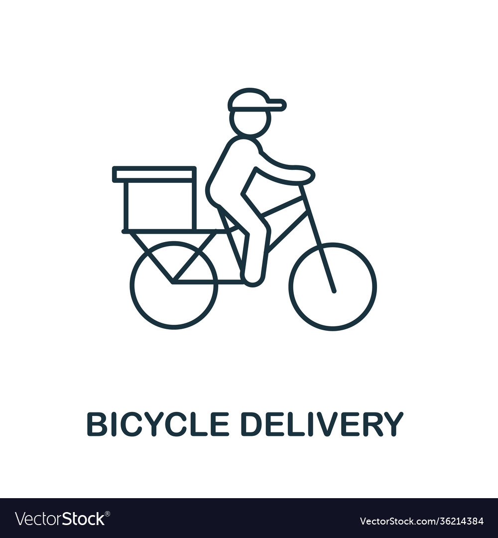 Bicycle delivery icon simple element from Vector Image