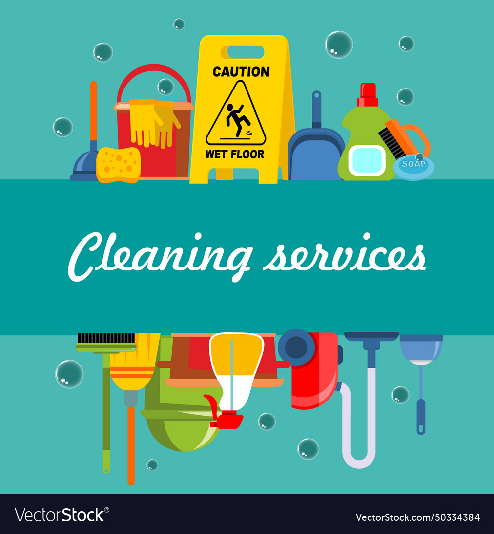 Cleaning service flat template Royalty Free Vector Image