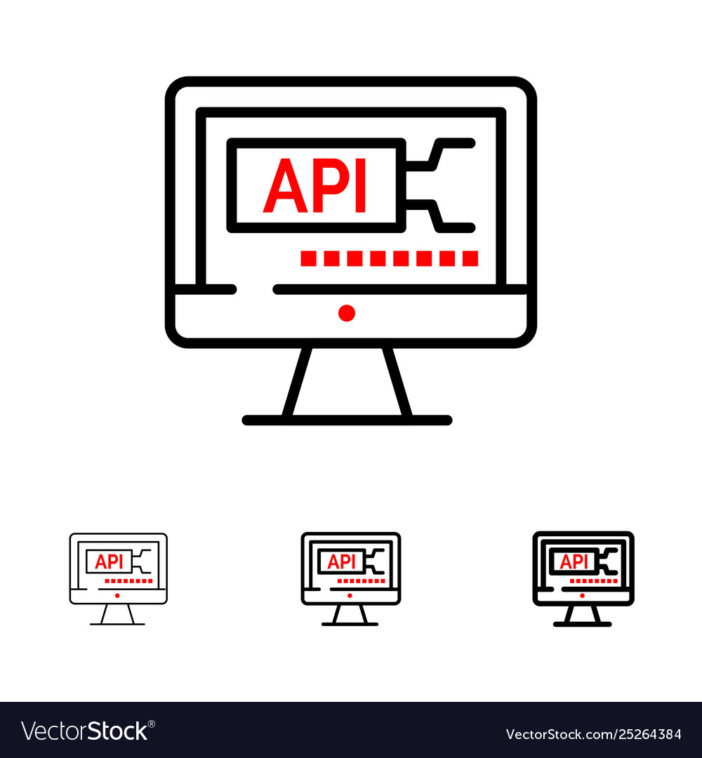 Computer code coding education bold and thin vector image Computer code coding education bold and thin