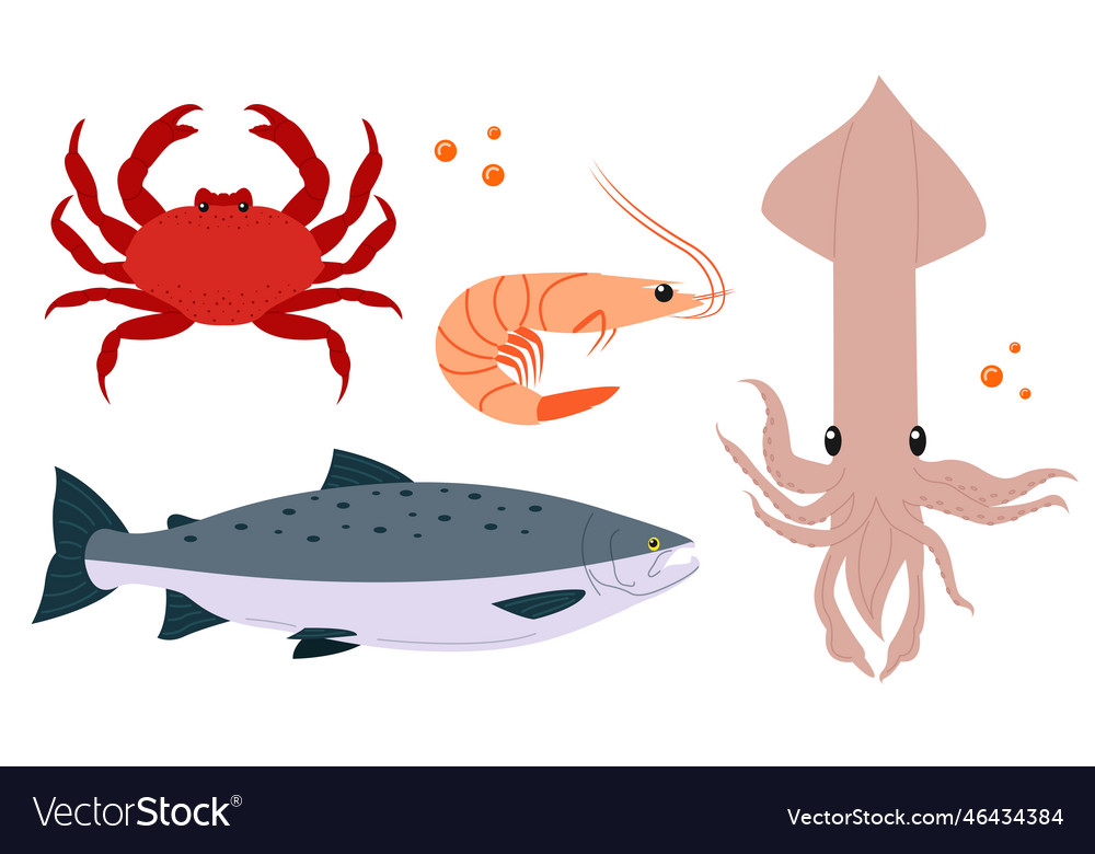 Fish set Royalty Free Vector Image - VectorStock