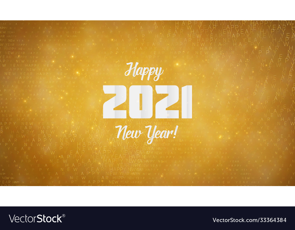 Happy new year 2021 wavy background with golden