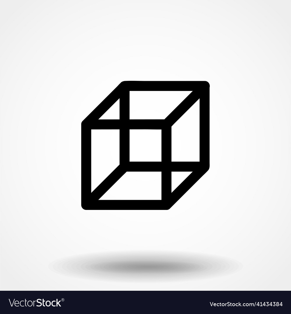 Isometric cube icon 3d square sign box symbol Vector Image