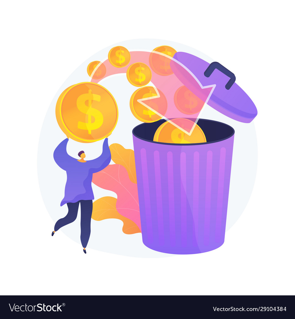 Money waste concept metaphor Royalty Free Vector Image