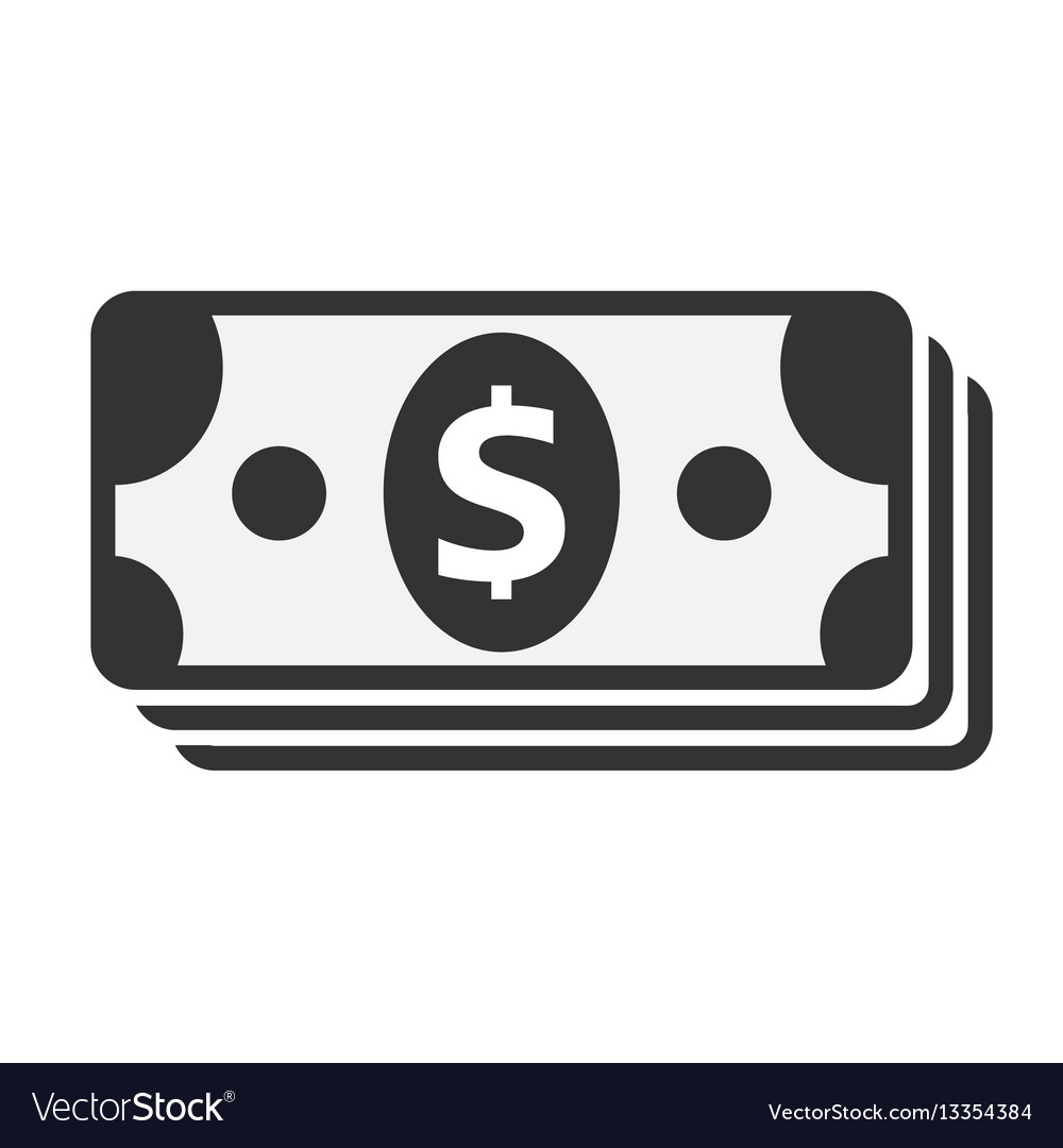 Pack of dollars symbol icon on white background