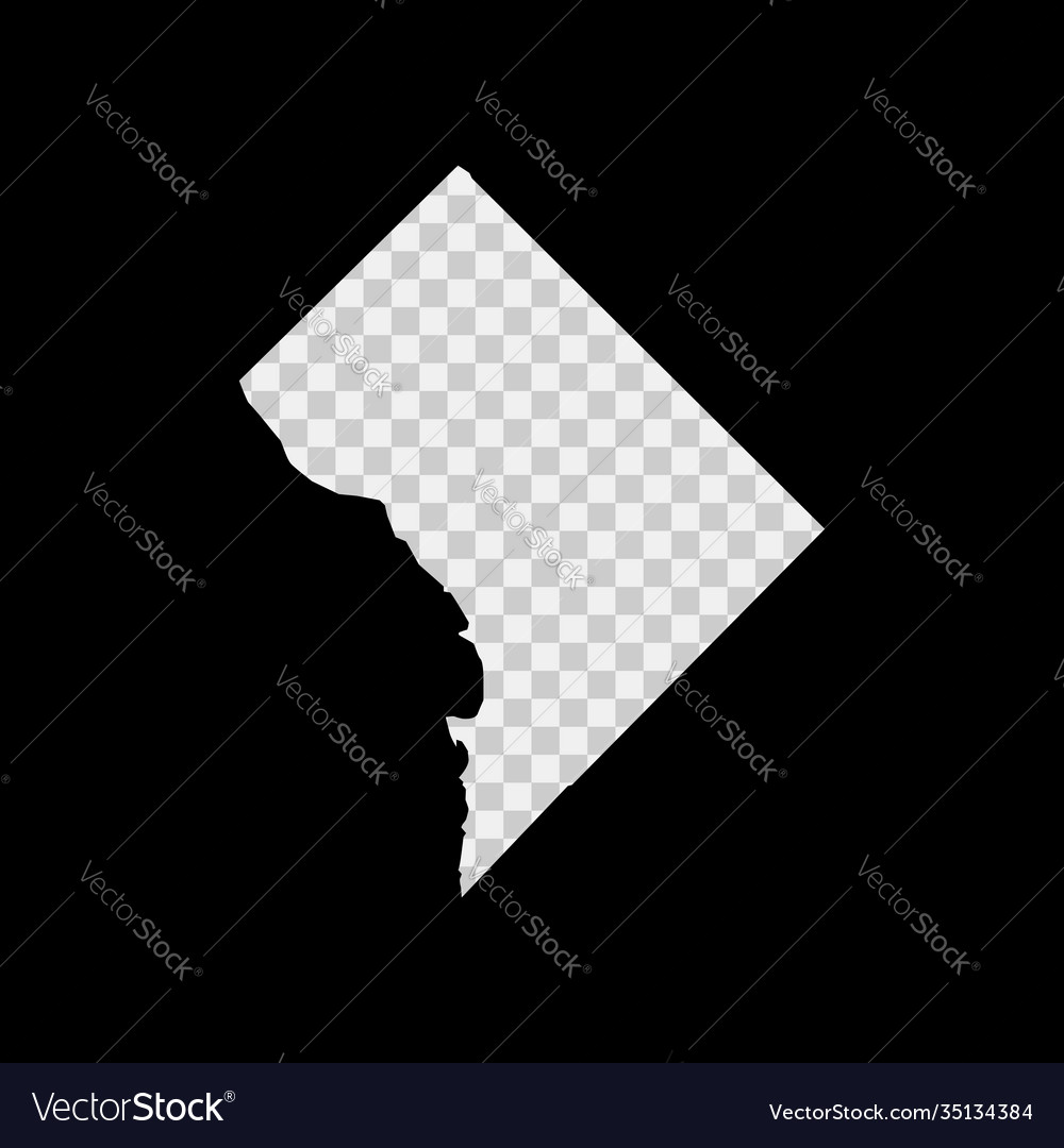 Washington dc district columbia stencil map vector image Washington dc district columbia stencil map