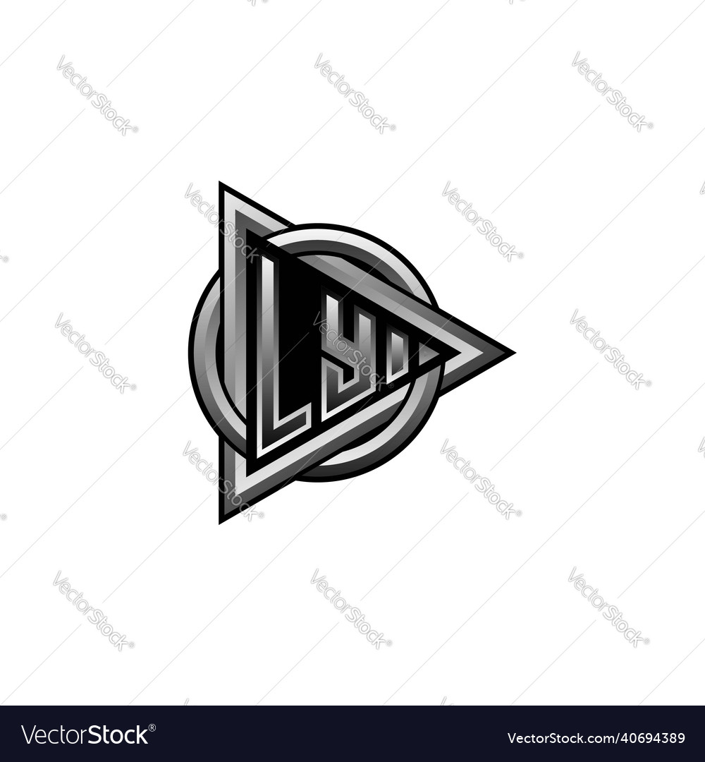 Ly logo letter triangle and circle rounded