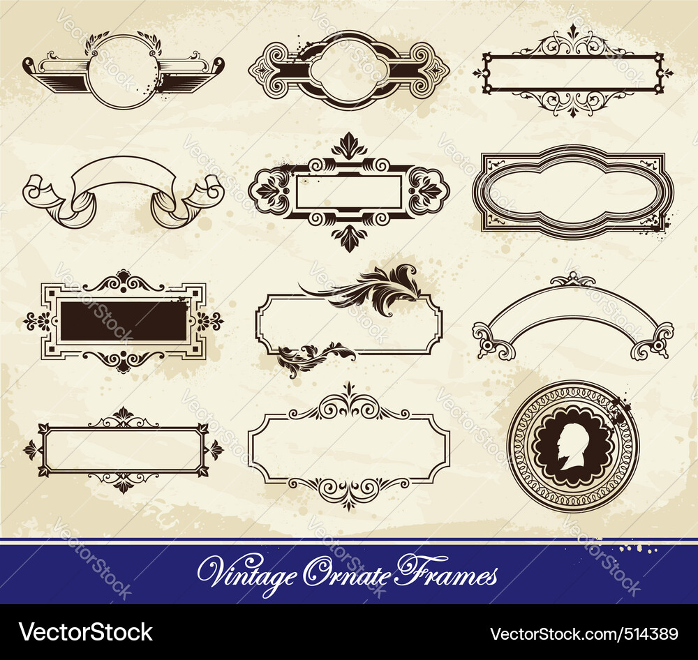 Set vintage frames Royalty Free Vector Image - VectorStock
