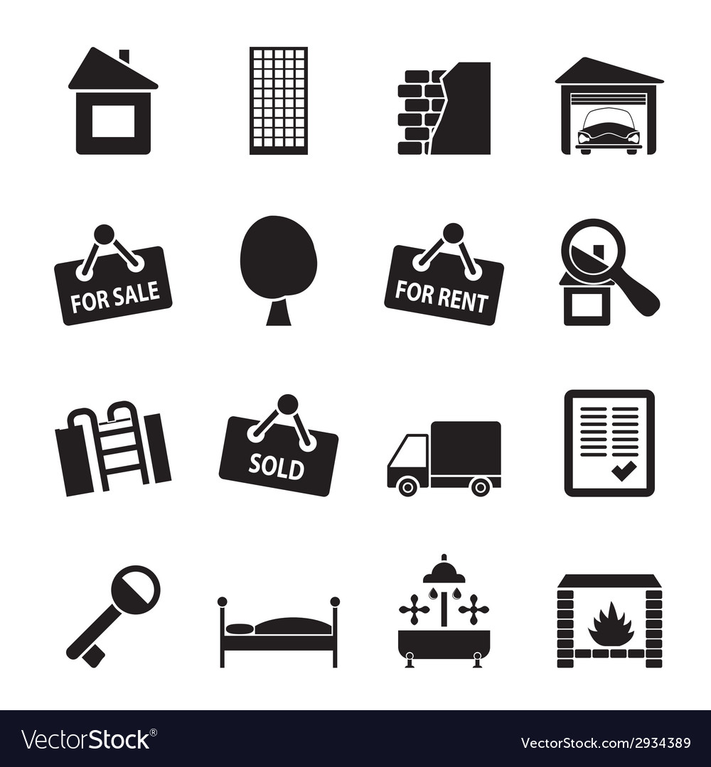 Silhouette real estate icons