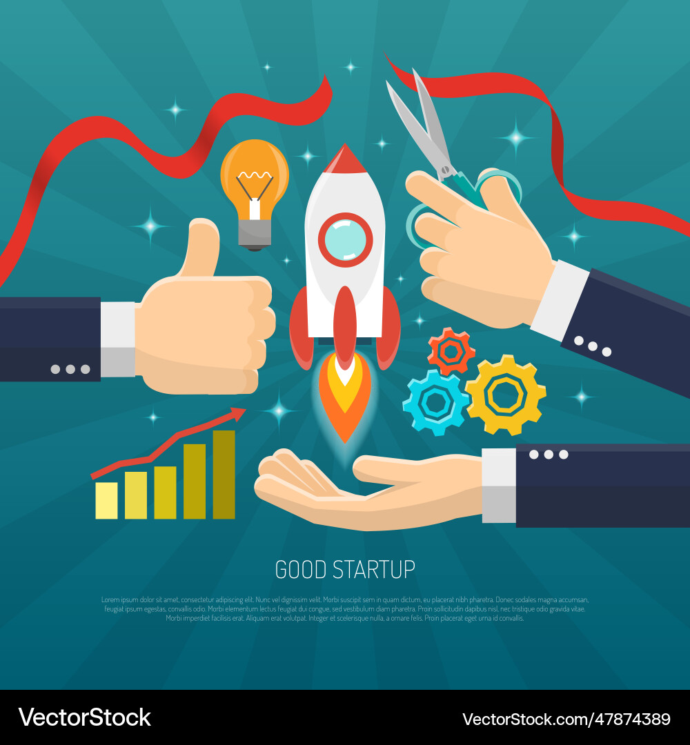Startup concept flat Royalty Free Vector Image