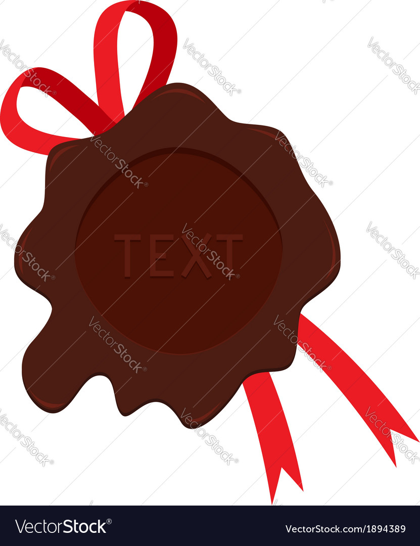 Wax Seal With Red Ribbon Template Royalty Free Vector Image Wax Seal With Red Ribbon Template Vector Image