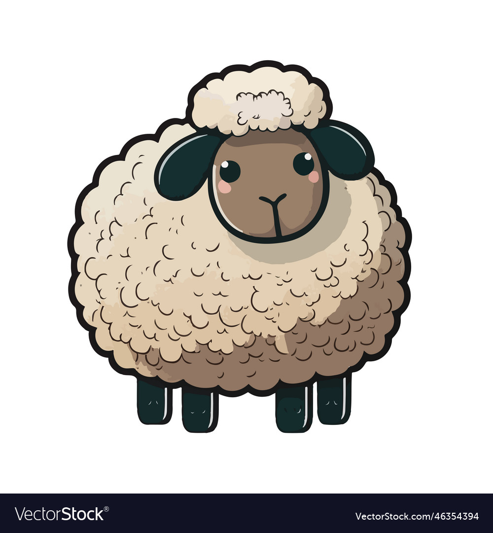 Cute sheep cartoon style Royalty Free Vector Image